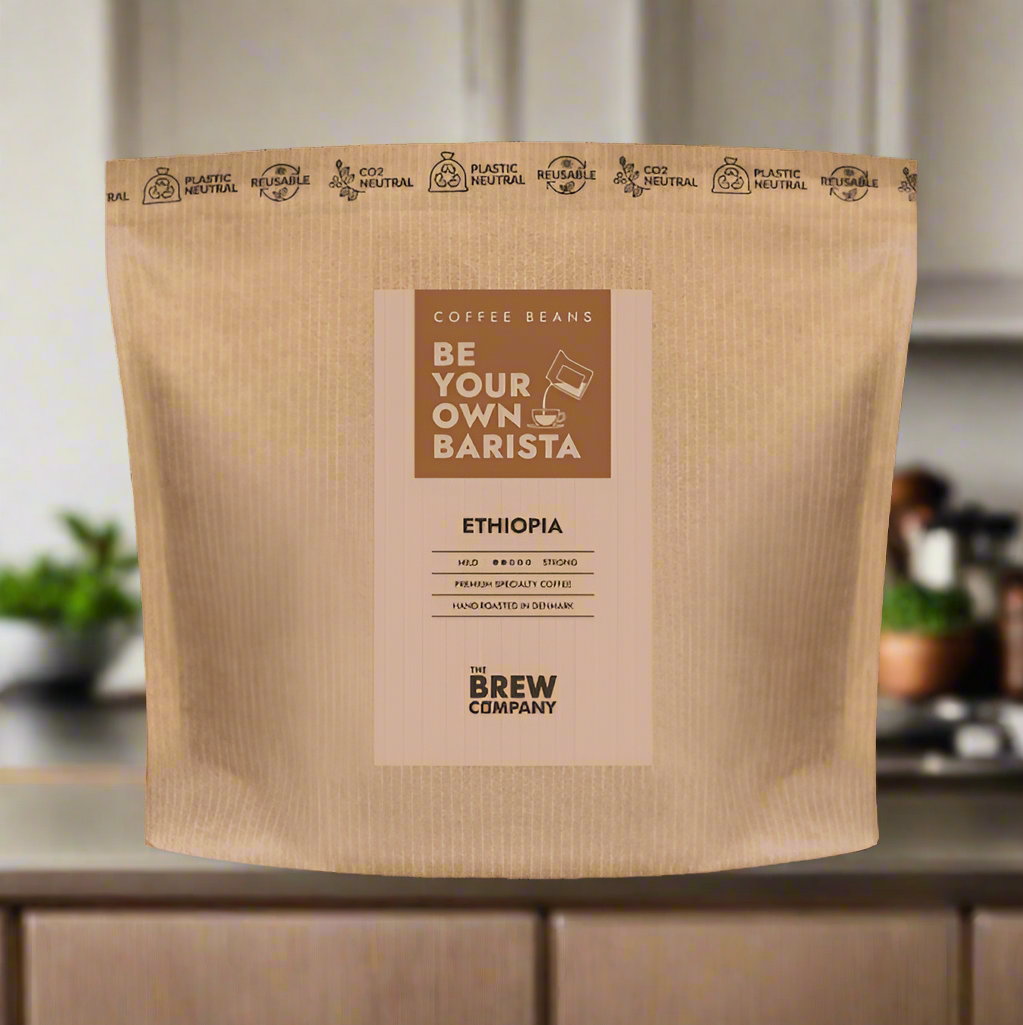 The Brew Company Ethiopia specialty coffee beans in eco-friendly brown packaging for premium coffee lovers