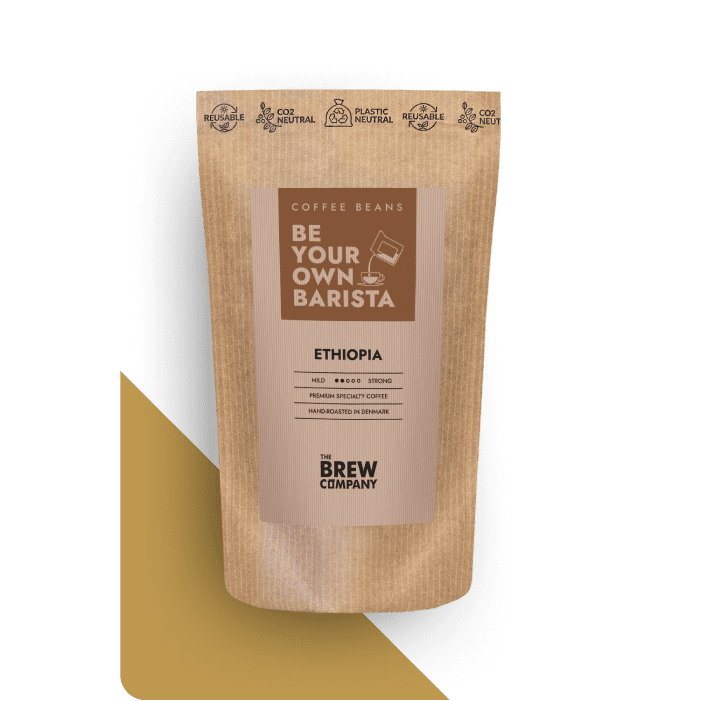 The Brew Company Ethiopia specialty coffee beans in eco-friendly packaging for premium coffee lovers