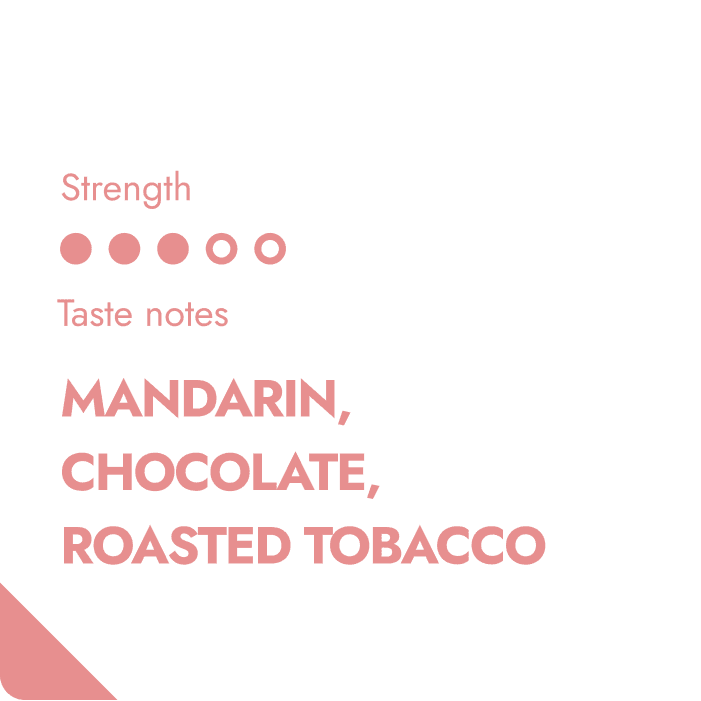 The Brew Company premium Nicaraguan coffee beans with medium strength and notes of mandarin chocolate and roasted tobacco
