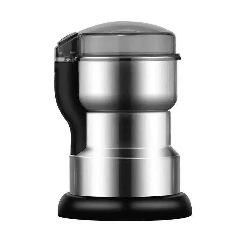 Electric spice and coffee grinder with stainless steel body and transparent lid by Tea & coffee of the world