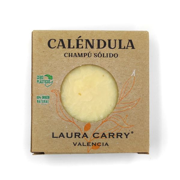 Natural calendula hair care solid shampoo bar by Tea and Coffee of the World in eco-friendly packaging