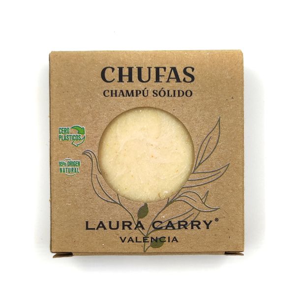 Vegan tiger nut shampoo bar in eco-friendly cardboard packaging by Tea & Coffee of the World