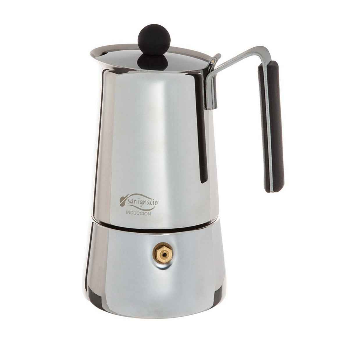 Bigbuy Italian coffee maker stainless steel stovetop espresso pot with black handle