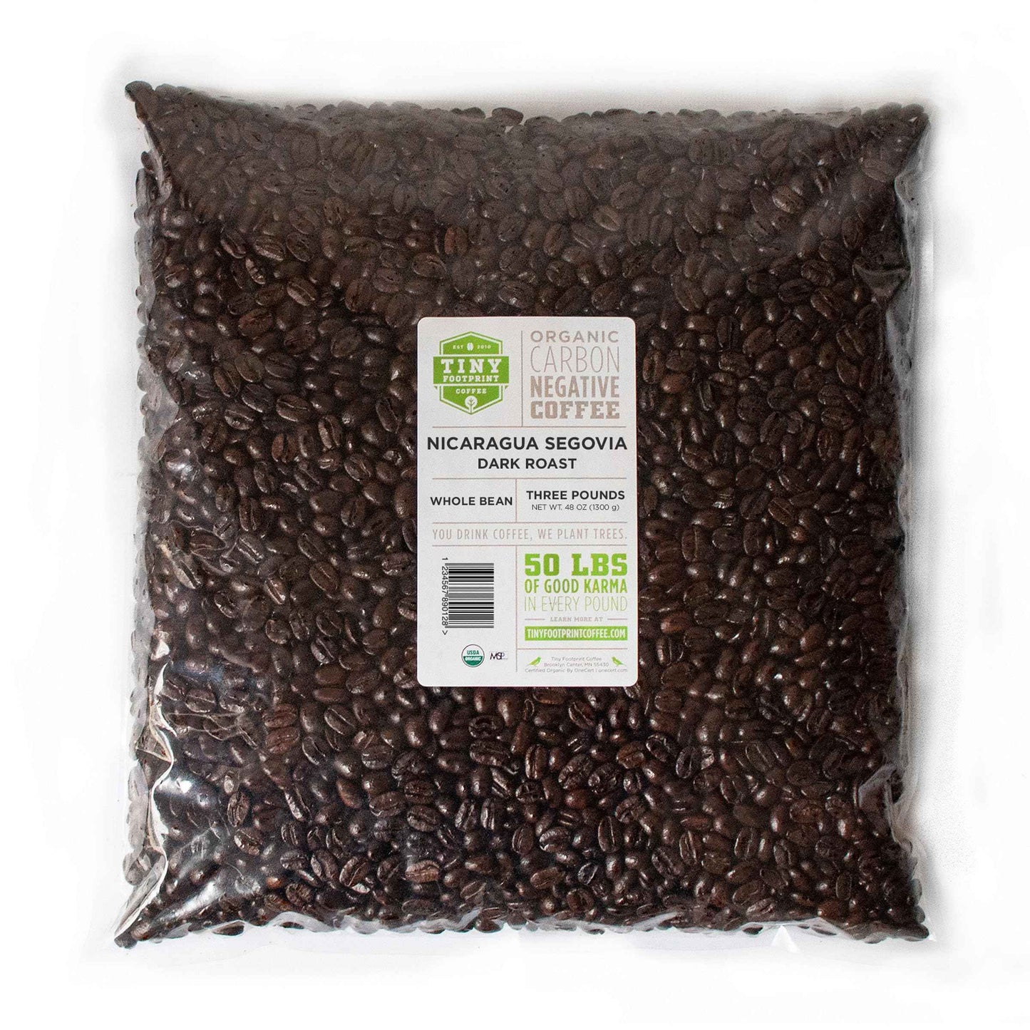 Tea & coffee of the world bag of Fair trade organic coffee beans whole dark roast from Nicaragua Segovia