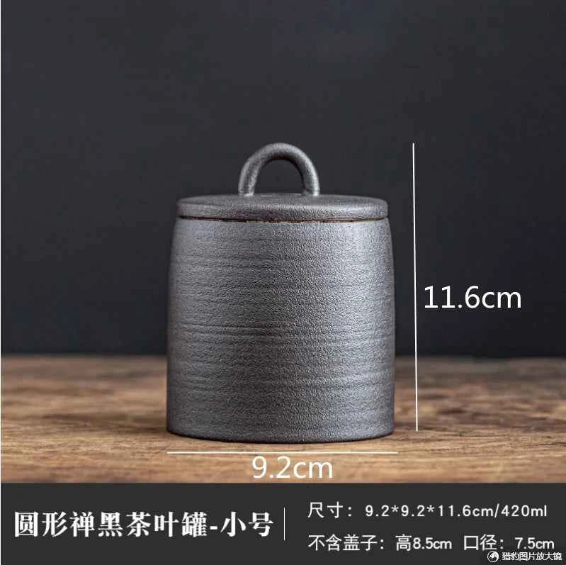 Tea & coffee of the world sealed tea storage jar in black with 420ml capacity and sealed lid