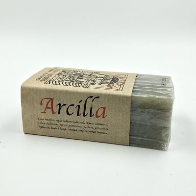 Tea & Coffee of the World natural clay soap bar wrapped in rustic brown paper packaging