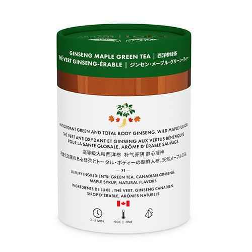 Maple Ginseng Luxury Green Tea - 12ct Canister - Tea & coffee of the world