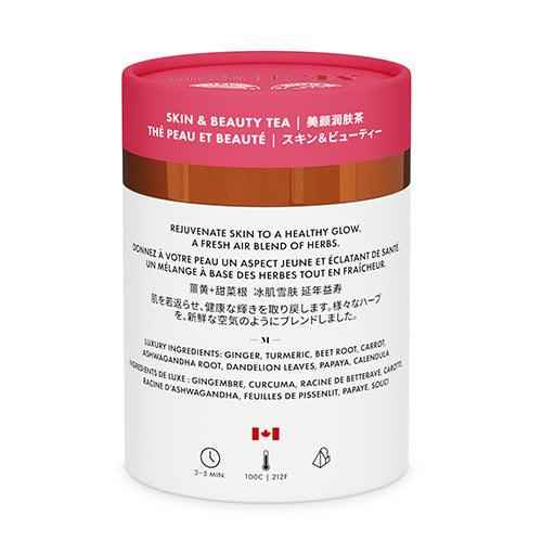 DC-Tega Tea herbal skin and beauty tea in premium wellness tea canister with ginger turmeric and natural herbs