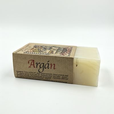 Vegan handcrafted soap with argan oil by Tea and Coffee of the World in natural packaging